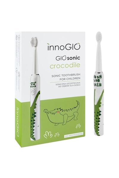 Luka GIOsonic Crocodile Kids Electric Toothbrush, 4 Heads, 3 Modes, Green