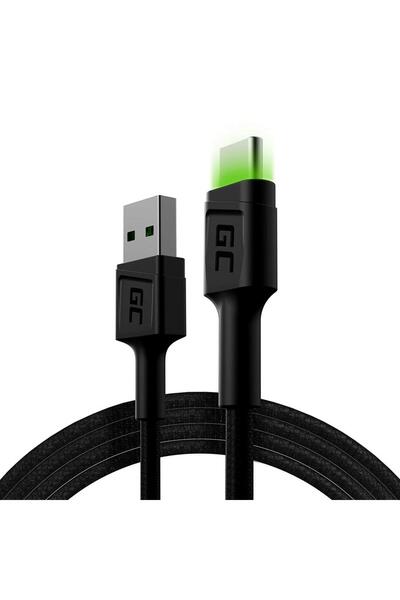 Greencell Green Cell GC Ray KABGC13 USB-A to USB-C Cable 2m QC 3.0 Black