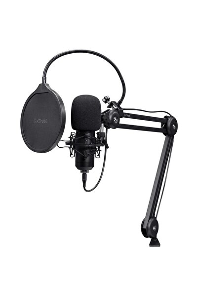 Trust GXT 270 Emita II+ Микрофон, USB Type-C, Кардиоиден, Регулируемо рамо (Ч...