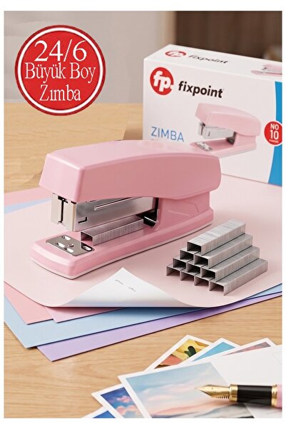 Artmaster Açık Pembe Zımba Makinesi 24/6 1 Adet Fixpoint P-4529 Pastel Renkle...