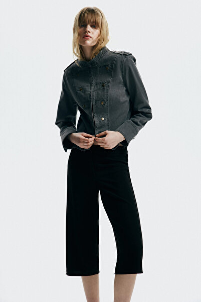 H&M Krep Jarse Kapri Pantolon