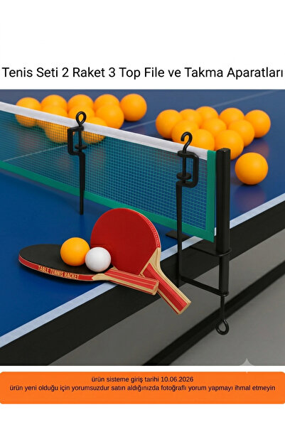 Hızlı Çeyiz Tenis Seti 2 Raket 3 Top File ve Takma Aparatları