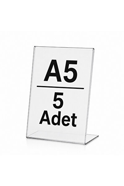 Cengo 5 Pieces A5 Desktop L-Type Vertical Plexiglass Foil Holder Brochure Holder