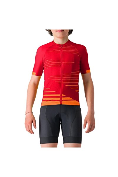 Castelli Tricou ciclism copii Aero-Rosu/Portocaliu-6 ani