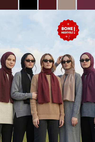 Kamer Scarf Pure Line Series Cotton Comfort Shawl 5 Pack