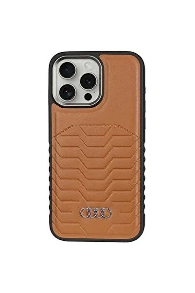 Audi Husă rigidă din piele sintetică MagSafe pentru iPhone 14 Pro 6.1 " maro ...