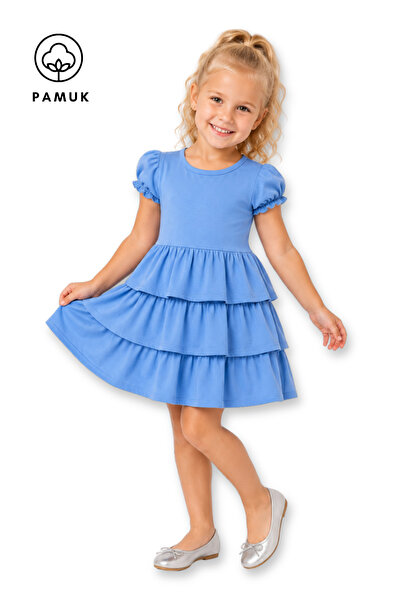difa kids Rochie pentru fete, cu volane simple, ocazională, de vară, pentru c...