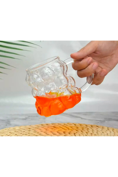 Parmend Life 1 Piece Bead Shape Heat Resistant Borosilicate Cup with Handle C...