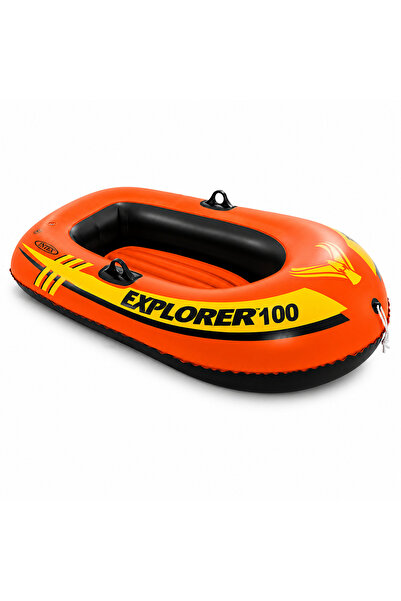 Intex Explorer 100 Inflatable Boat for Kids - Single Person Orange Blow Up Di...