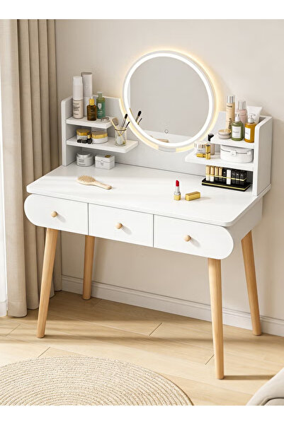 TAPIT Dressing Table Makeup Table with Drawers Vanity Desk with Mirror and le...