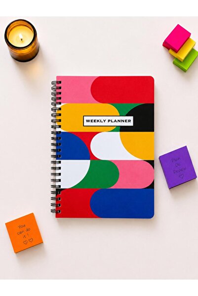 PickyTidy A5 Spiralli, 60 Yaprak, 4 Sayfa Sticker, Haftalık Planlayıcı