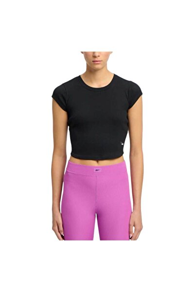 Reebok Tricou de damă cu mânecă scurtă, stil studio, mărimea L