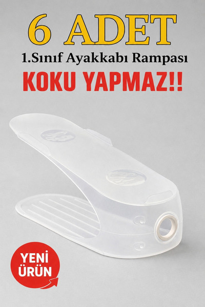 Funny Life Set de 6 organizatoare transparente pentru pantofi, cu rampă, pent...