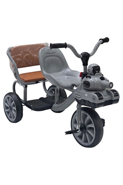 Leno Kids Double Seat Tricycle With Robot Tank Toy - 3-Wheel Ride-On Bicycle ...