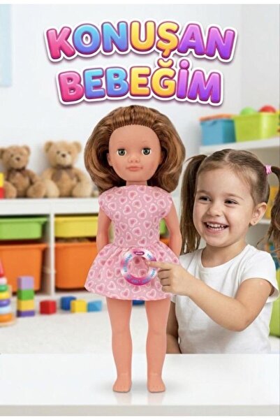Tıfıl Toys Alya Türkçe Konuşan Etkileşimli Eğitici Oyuncak Bebek – 40 cm Kafa...