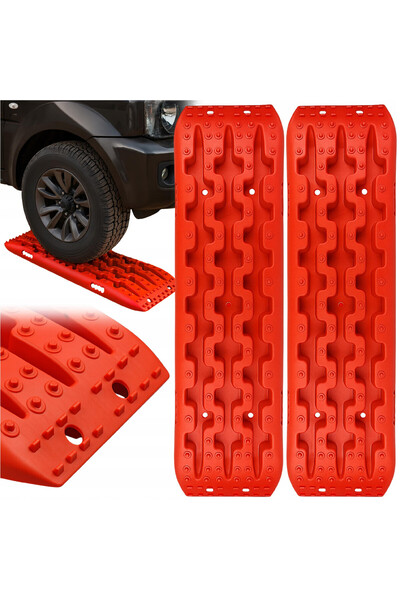 OEM Set 2 Rampa Trapy Off-Road, 102x27x5 cm, Rezistență La Noroi și Zăpadă, Roșu