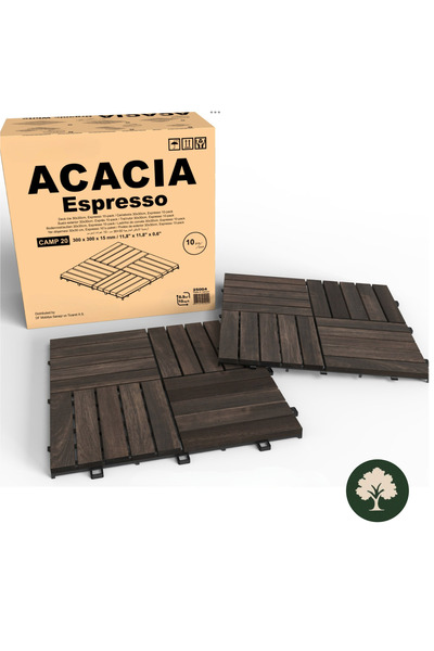 Genel Markalar Ahşap Yer Karosu Renk Espresso 30x30cm (10 Adet Karo=0.9m²)