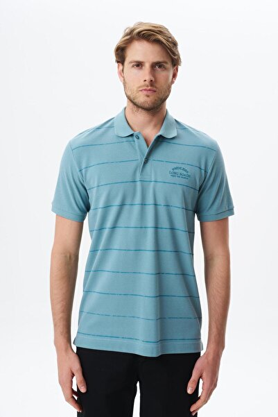 Arma Ar-Ma Men's Polo Collar T-Shirt with Text Print Regular Fit Double Colla...