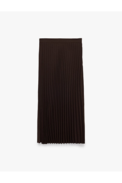 Koton Crepe Fabric Fine Pleated Midi Skirt
