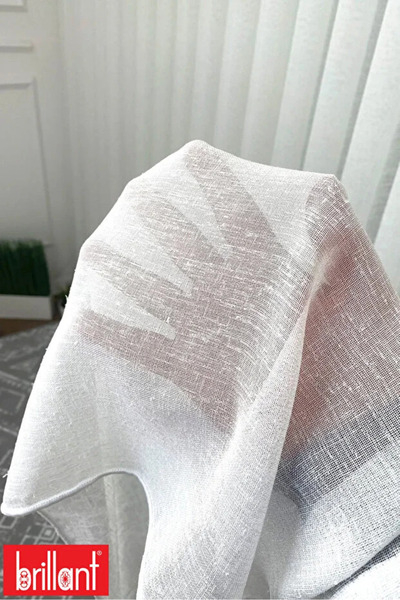 Brillant Original 100% Linen Non-Iron Heavy Weight Dense Pleated Tulle Curtain