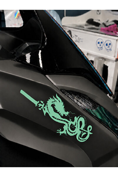 Mavera Stickers Sworded Dragon Figure Sticker Decal 21X7 cm for Car-Helmet-Mo...