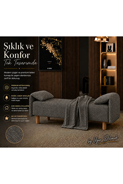 arge demo Elegance Uzun Puf Benç 130 cm Yatak Ayak Ucu Antre Salon