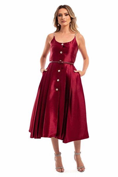 Miyu Rochie elegantă cu nasturi bijuterie