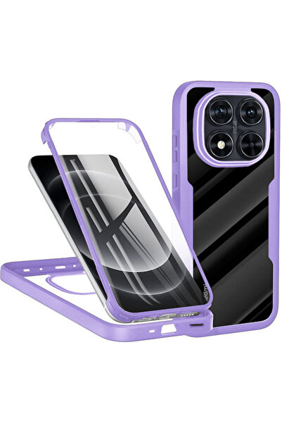 Techsuit ColorVerse 360 Πλήρους Κάλυψης Σετ Σιλικόνης με Σκληρυμένο Γυαλί Μωβ...