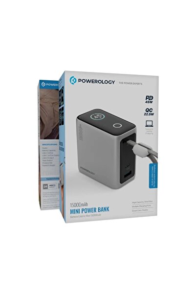 Powerology 15000mAh Mini Power Bank Grey