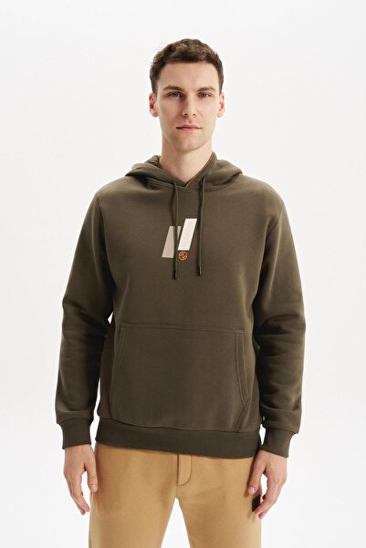 Arma Ar-Ma Men's Hooded Sweatshirt with Text Print, Kangaroo Pocket, Knitted ...