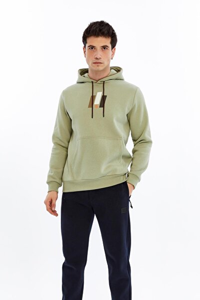 Arma Ar-Ma Men's Hooded Sweatshirt with Text Print, Kangaroo Pocket, Regular ...