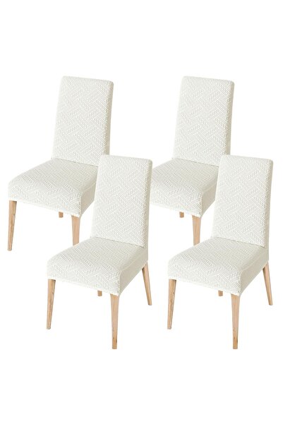OEM Huse elastice pentru scaune, protectoare, decorative, bej, set de 4 bucăți