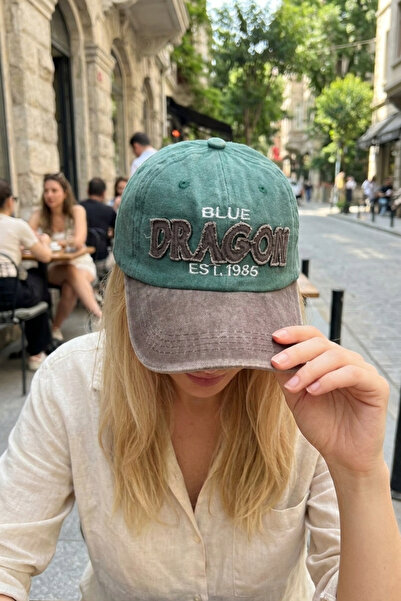 LAGRANZE Blue Dragon Embossed Embroidered Unisex Hat