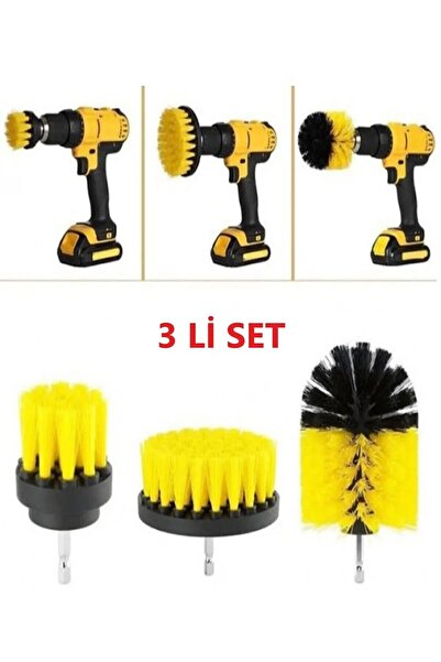 Impress 3’lü Matkap Ucuna Takılan Temizlik Fırçası Seti – Banyo, Duşakabin, F...