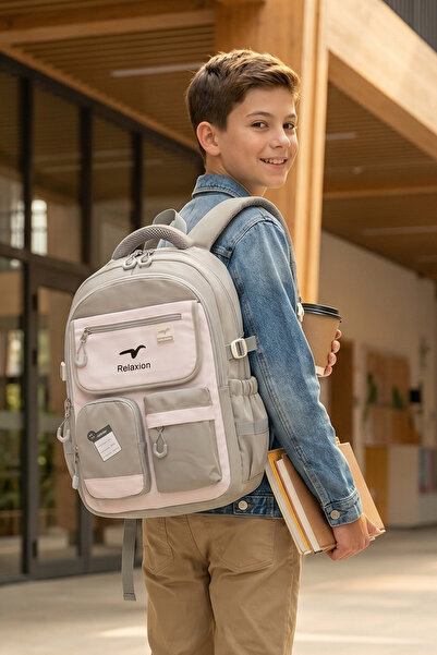Relaxion Rlx-2469 Rucsac școlar UNISEX pentru elevi, călătorii zilnice, vacan...