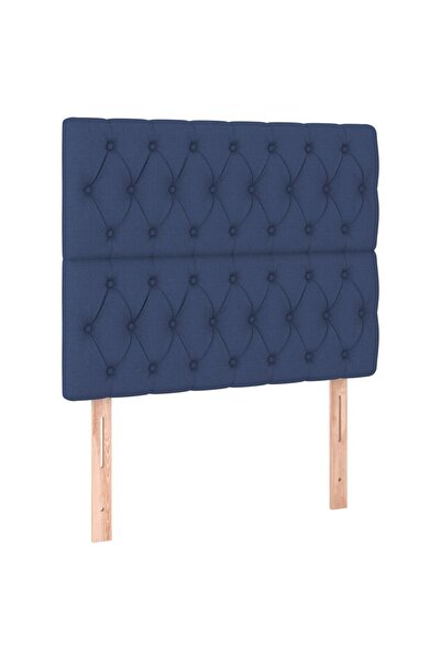 vidaxl Tăblie de pat albastră 90x7x118/128 cm, material textil