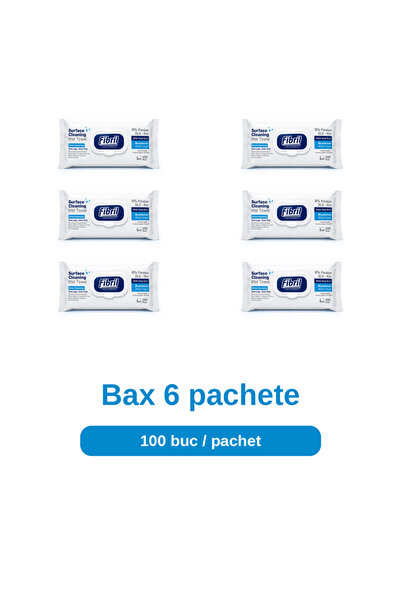 Fibril Bax 6 Pachete Servetele Umede pentru Suprafete White Soap, 6 x 100 Bucati