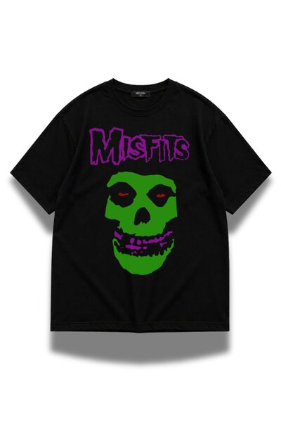 Fuddy Moda Μπλουζάκι Unisex Misfits με στάμπα, Υπερμεγέθη μπλουζάκι με θέμα ρ...