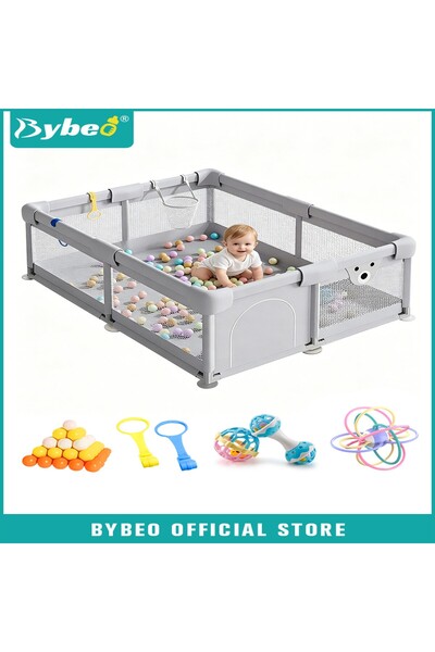 BYBEO سياج لعب للأطفال، حظيرة محمولة للأطفال الصغار، مركز نشاط آمن للرضع، منط...