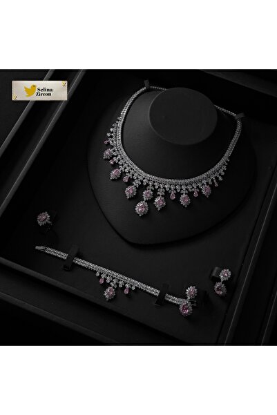 jewelrystore طقم اكسسوارات بدقه الالماس مع العلبه