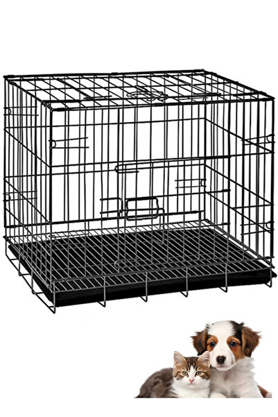 KidLe Foldable Dog Cage Cat Cage Puppy Rabbit Indoor Outdoor with Tray