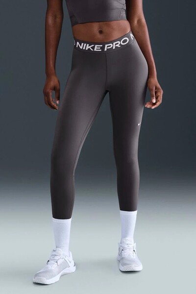 Nike Pro 365 Dri Fit Training Legging Tight Fit Thunder Grey White Kadın File...