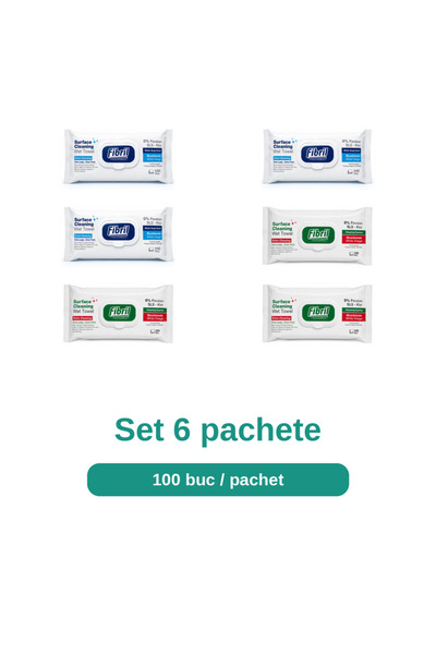 Fibril Set Servetele Umede pentru Suprafete, Mix White Soap si Aroma Fresh, 6...