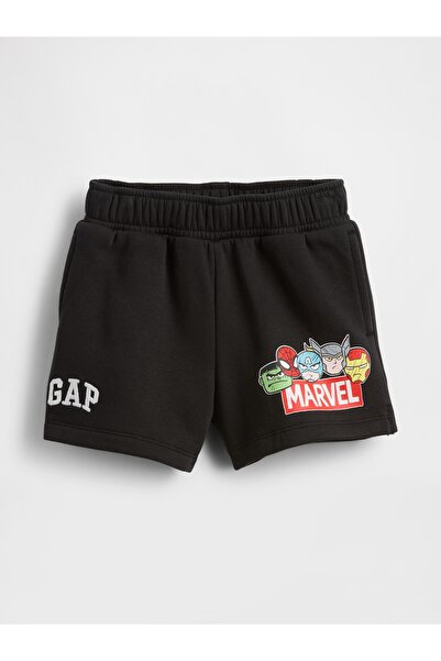 GAP Erkek Bebek Siyah Marvel VintageSoft Sweat Şort