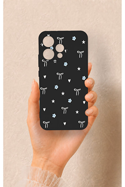 Vip Case Oppo Reno 15 5G Uyumlu Mini Fiyonk Siyah Desenli Silikon Kılıf
