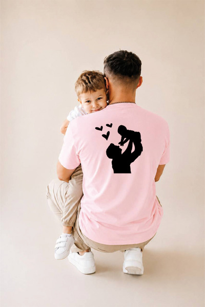 genosha Father's Day Gift, Father-Child Combination, 100% Cotton Oversize T-S...