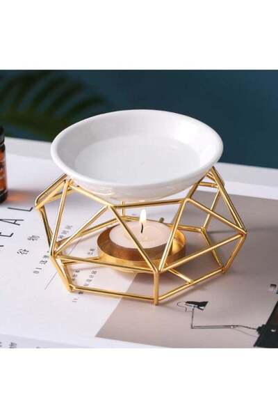 Generic Delicate Romantic Iron Ceramic Aroma Wax Melt Warmer | Essential Oil ...