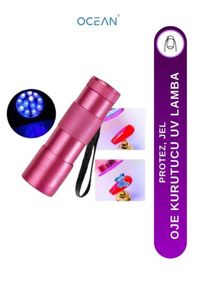 Misyul 12 Ledli UV Led Fener Tırnak Kurutucu Pembe ASU-499