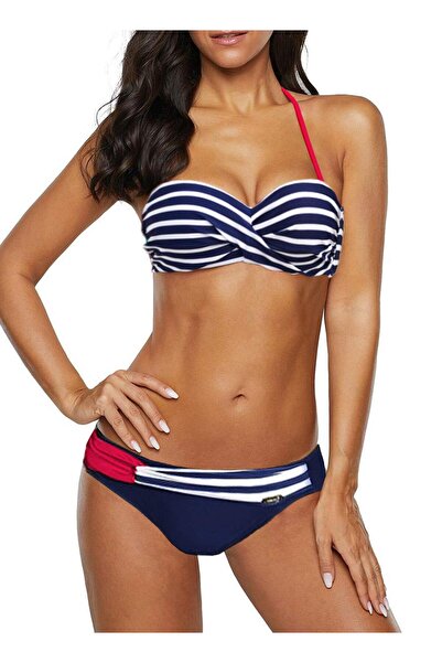 OEM Bandeau Bikini Women Push Up Two Piece Swimsuit Swimwear Bikini Set, 01-B...