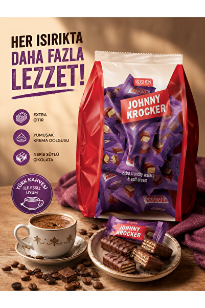Roshen Johnny Krocker Çıtır Sütlü Gofret 350 Gr